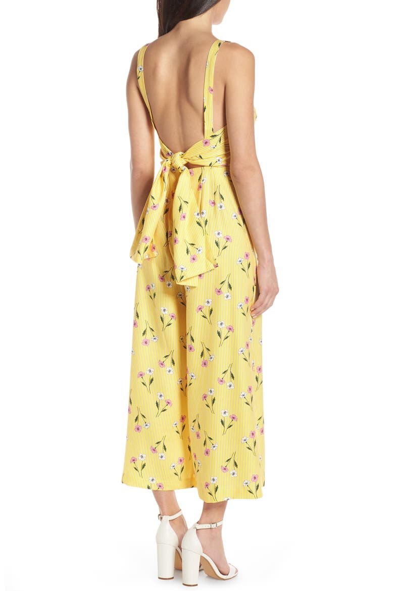Limoncello Cropped Jumpsuit, Alternate, color, YELLOW FLORAL