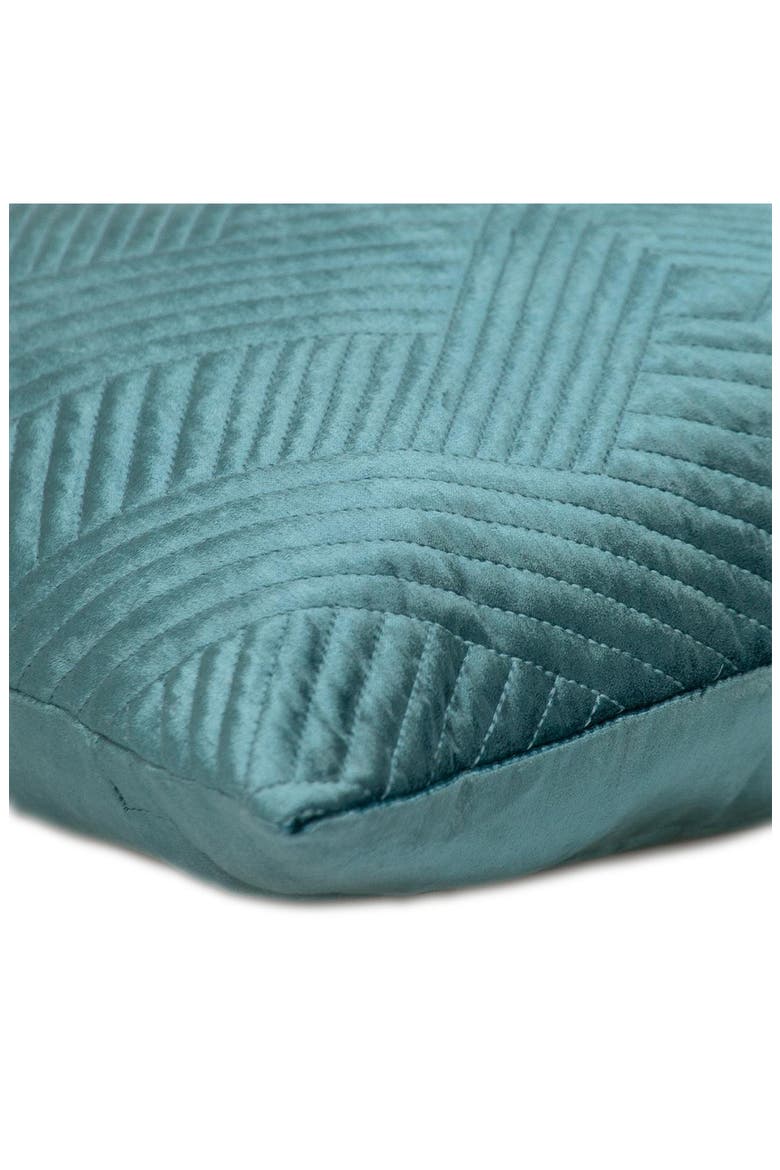 Gaia Topstitched Throw Pillow, Alternate, color, TEAL