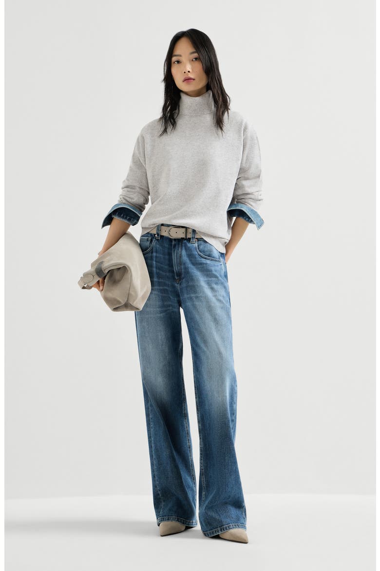 Cashmere sweater with monili, Alternate, color, Pebble