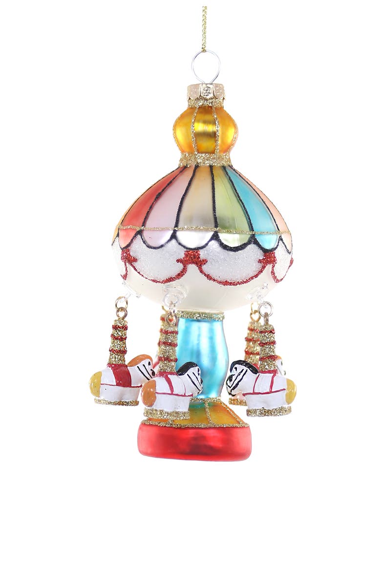 Merry Go Round Glass Ornament, Main, color, WHITE MULTI
