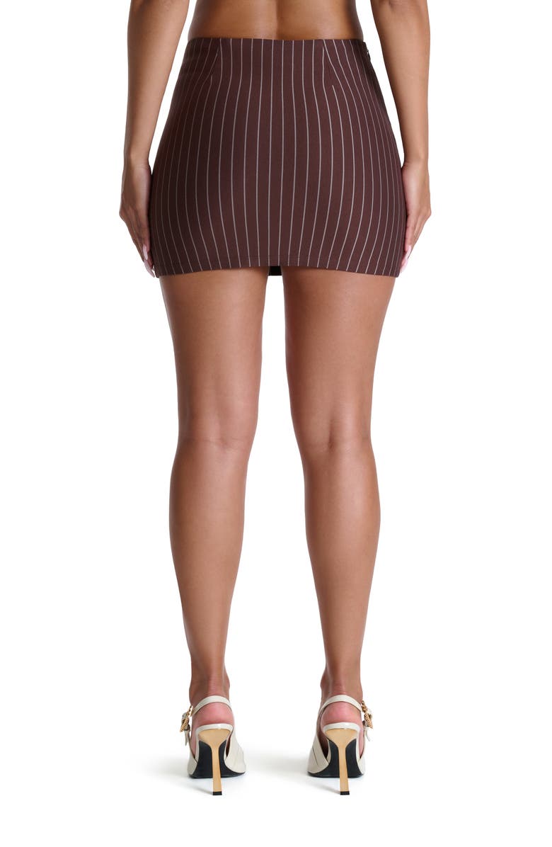N BY NAKED WARDROBE Pinstripe Miniskirt, Alternate, color, Brown