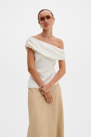Malina Seleah Draped Asymmetrical Top