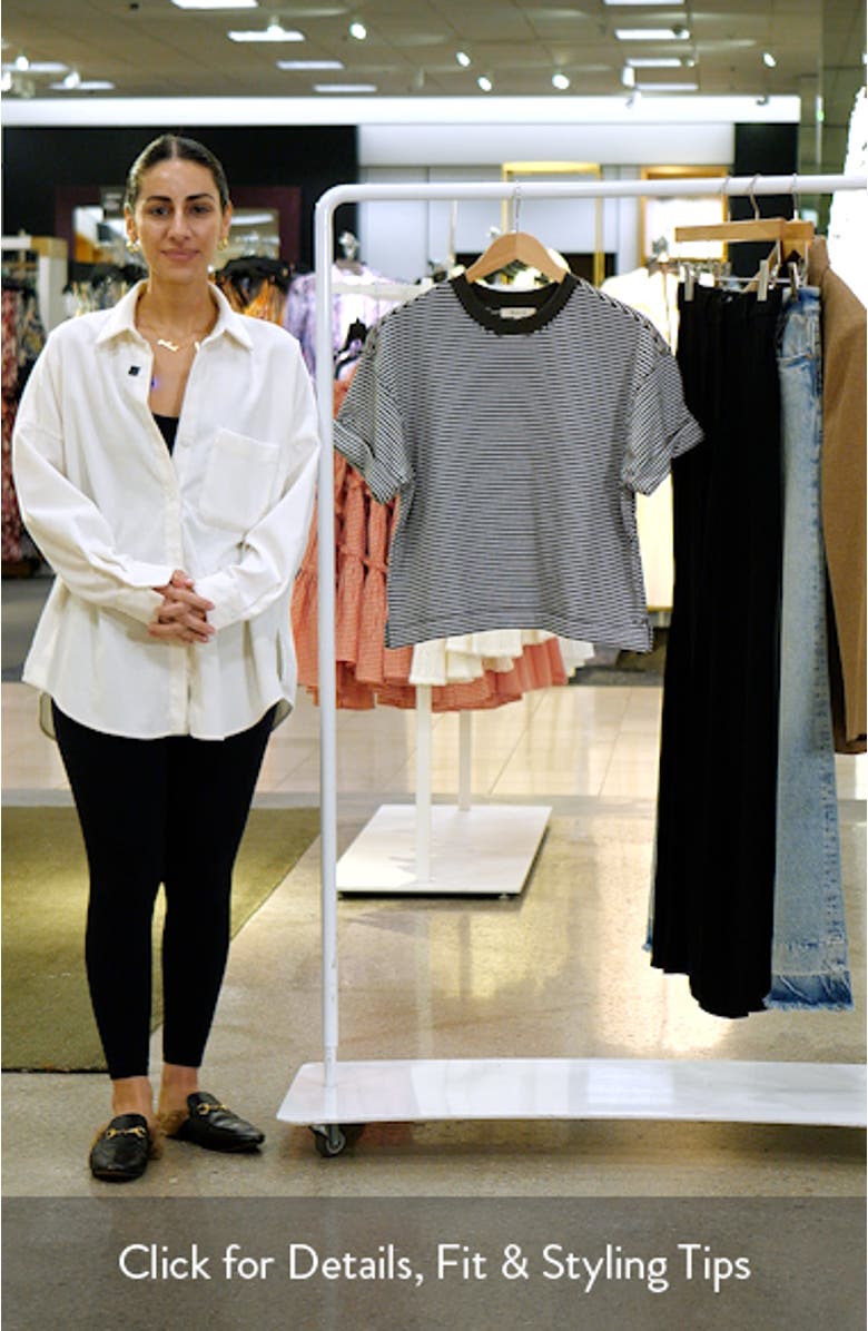 Short Sleeve Stripe Sweatshirt T-Shirt, sales video thumbnail