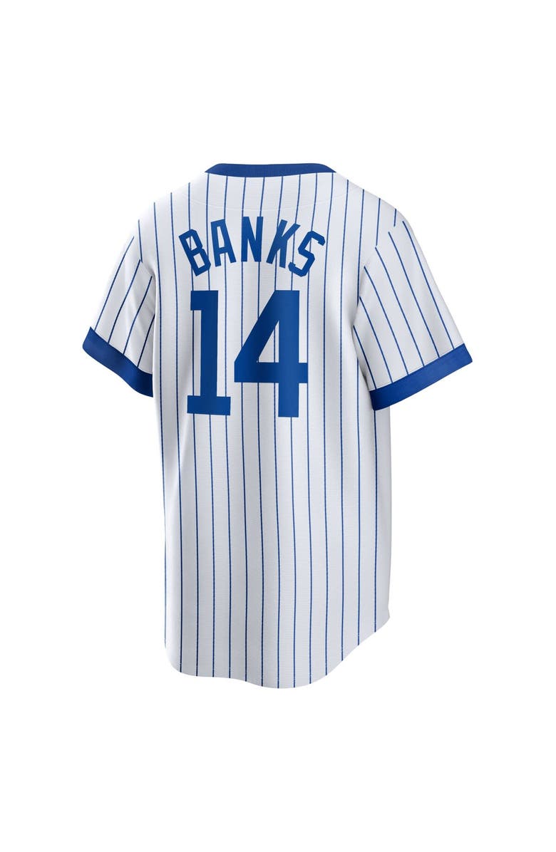 Nike Men's Nike Ernie Banks White Chicago Cubs Home Cooperstown Collection Player Jersey, Alternate, color, 