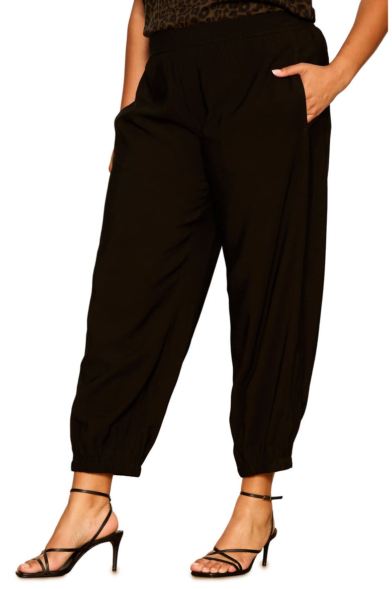 Micro Balloon Pants, Alternate, color, BLACK