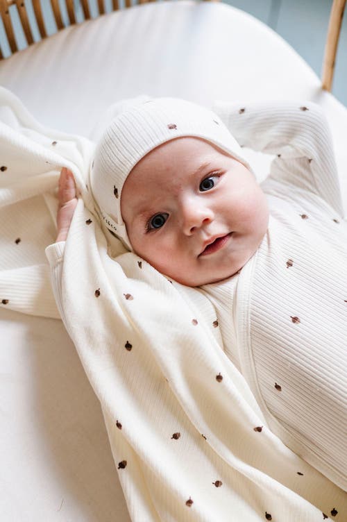 Ely's & Co. Baby Cotton Ribbed Zipper Footie In Acorn