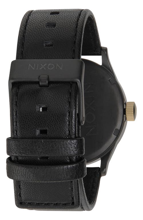 Nixon The Sentry Leather Strap Watch, 42mm In Multi