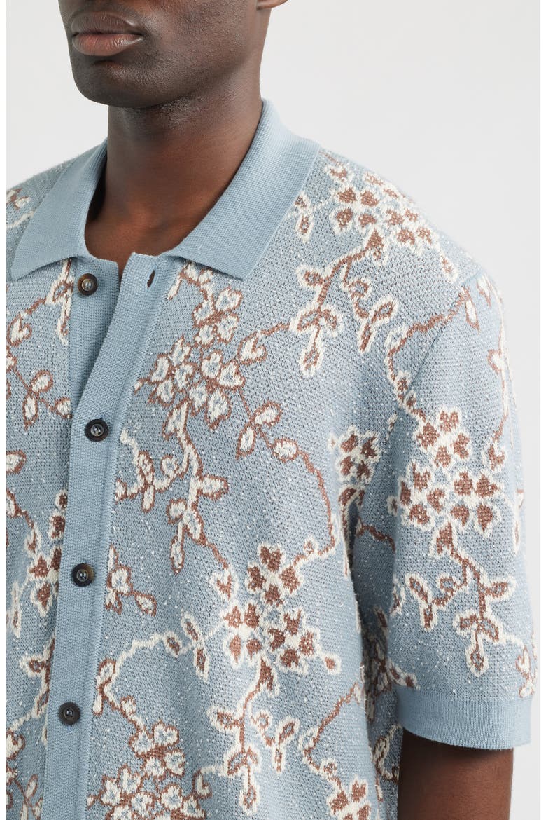 Trellis Cotton Jacquard Sweater, Alternate, color, LIGHT BLUE