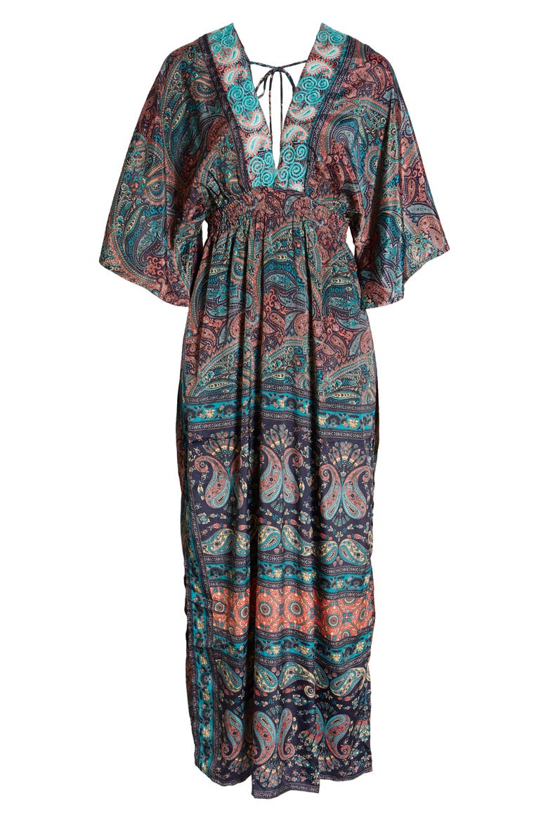 Mystic Garden Paisley Dress, Alternate, color, TURQUOISE
