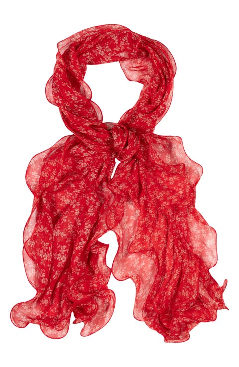 Spring Ditsy Double Ruffle Scarf