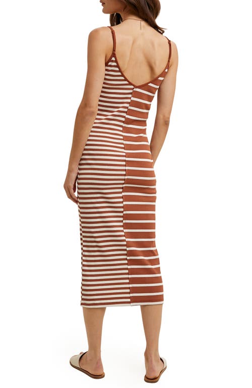 Wishlist Multi Stripe Knit Midi Dress In Brown