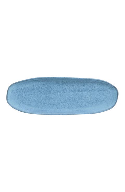 Shallow Organic Oval Platter Large Set of 4