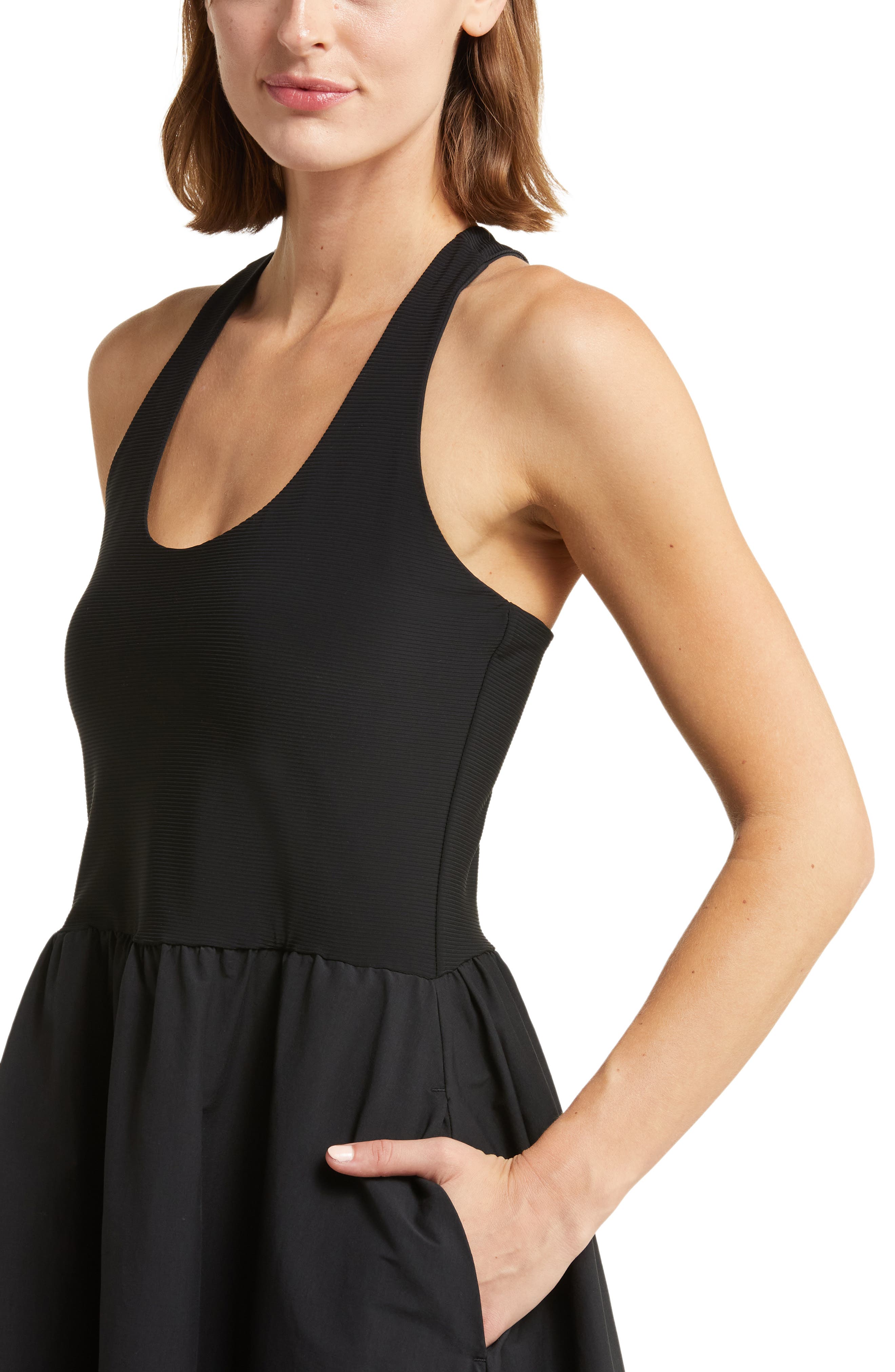 sweaty betty resort rib tank dress Sweaty Betty Explorer Ribbed Racer Dress, Black, Women's XL
