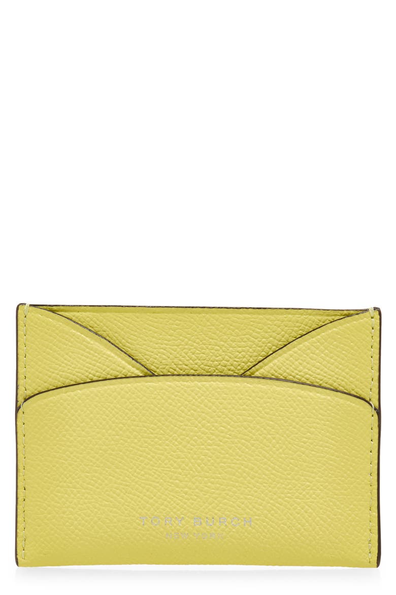 Romy Leather Card Case, Main, color, YELLOW SKY