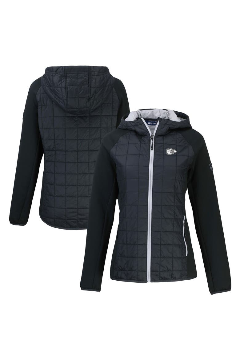 Women's Cutter & Buck Black Kansas City Chiefs Rainier PrimaLoft Eco Hybrid Full-Zip Hoodie Jacket, Main, color, Black