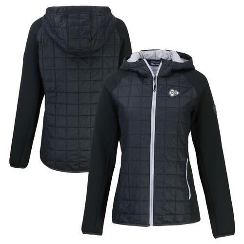 Cutter & Buck Black Kansas City Chiefs Rainier Primaloft Eco Hybrid Full-zip Hoodie Jacket In Black