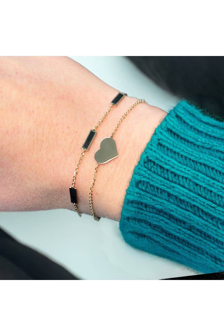 Onyx Bar Chain Bracelet, Alternate, color, Onyx