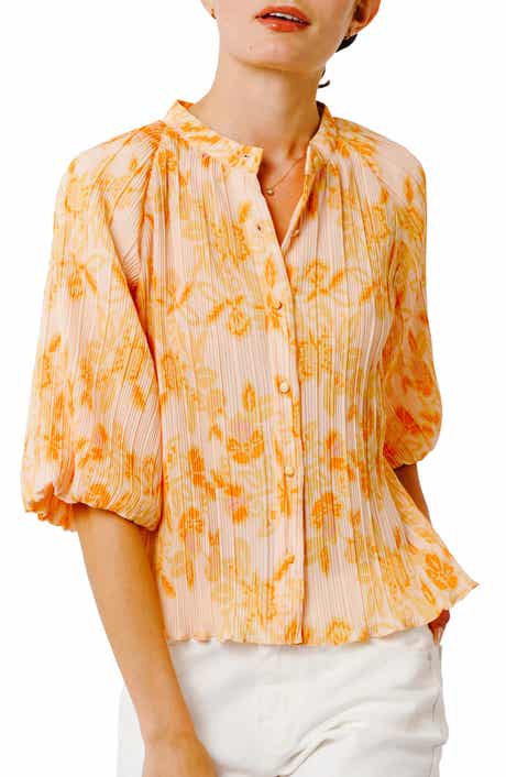 Helen Pleated Balloon Sleeve Top