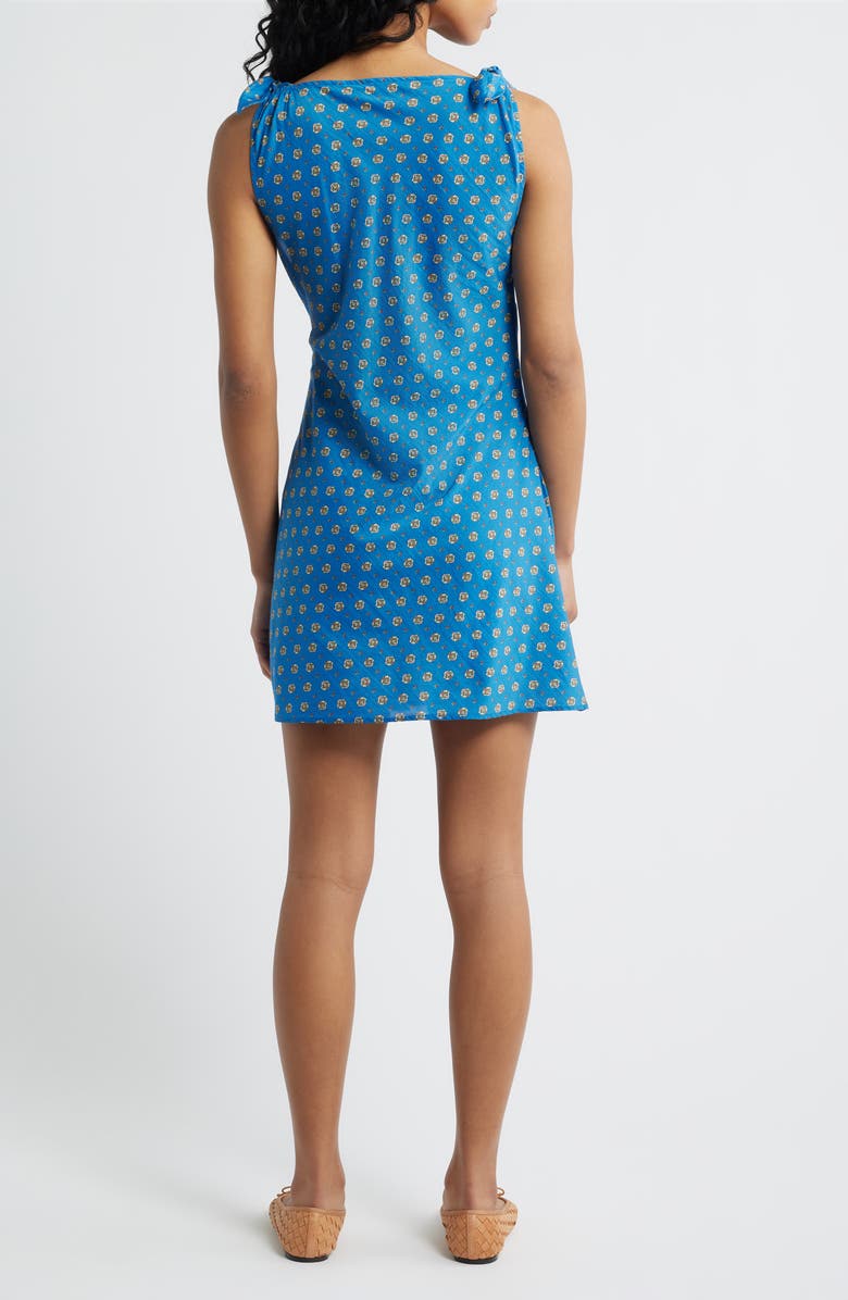 DÔEN Maltina Print Sleeveless Cotton & Silk Minidress, Alternate, color, Santorini Blue Cadiz Foulard