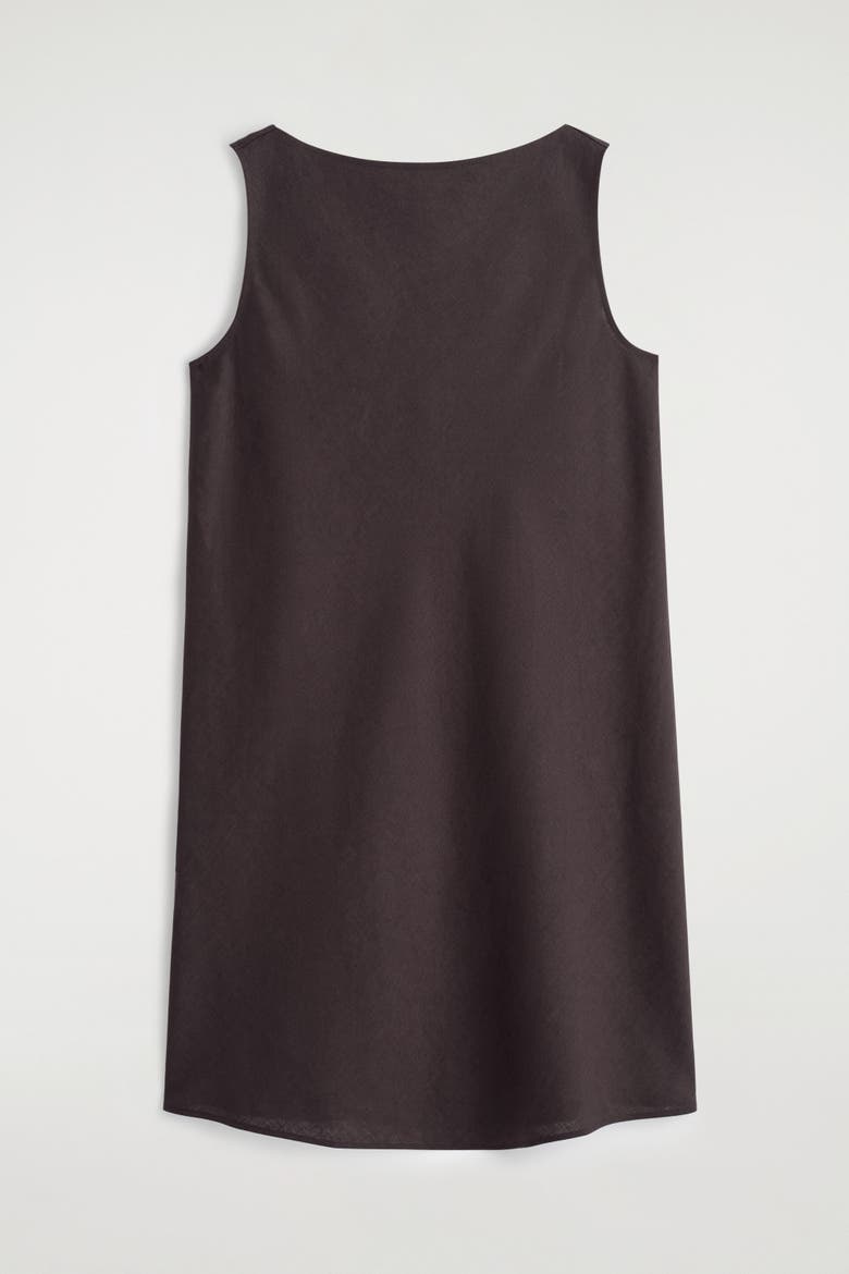 Tailored Linen Mini Dress, Alternate, color, BORDEAUX