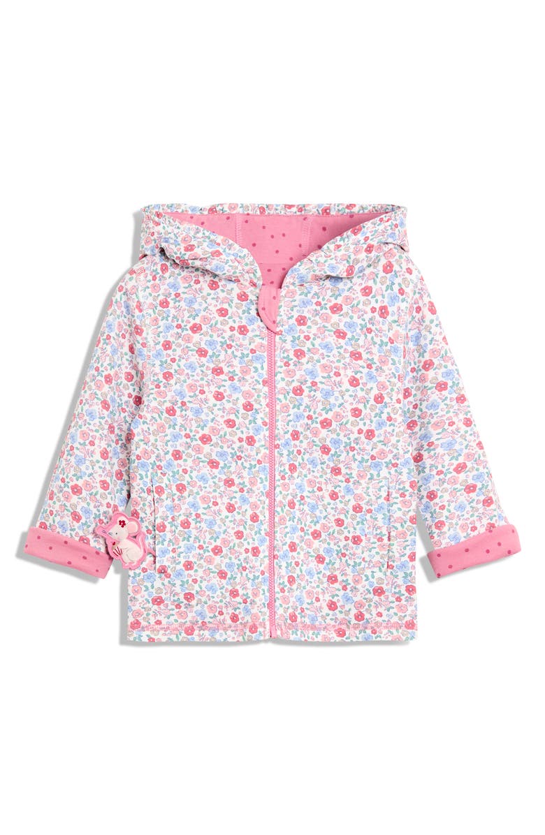 JOJO MAMAN BEBE Kids' Mouse & Cupcake Applique Reversible Full-Zip Hoodie, Alternate, color, Pink