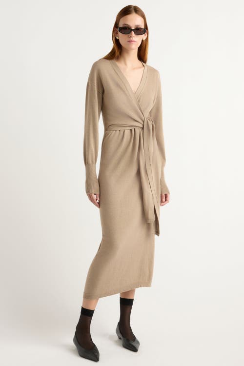 Modern Citizen Linden Front-Wrap Sweater Dress in Shiitake  product