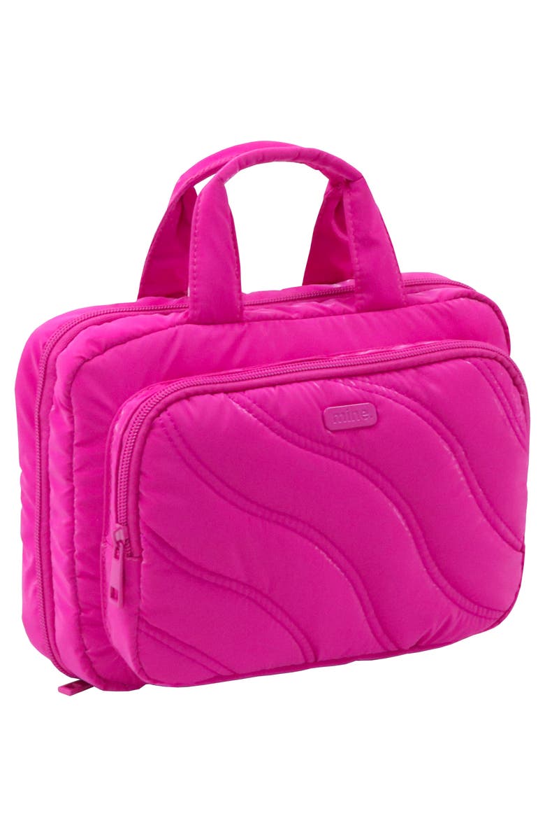 MYTAGALONGS Wavy Quilted Cosmetics Travel Organizer, Alternate, color, Hot Pink