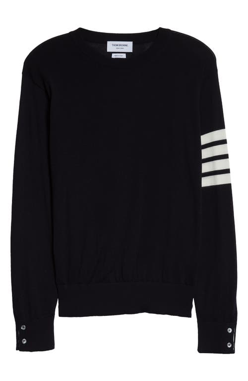 Thom Browne 4-bar Merino Wool Sweater In Blue