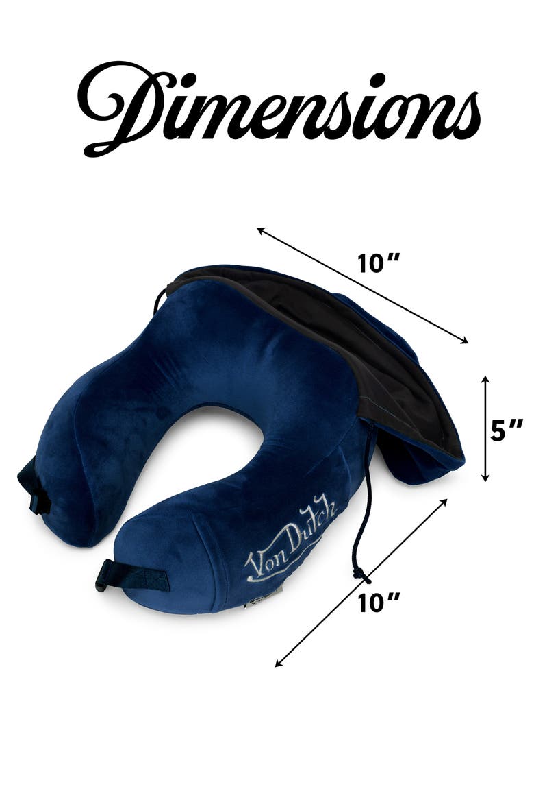 Eyeconic Hooded Ergonomic Memory Foam Travel Neck Pillow, Alternate, color, Navy
