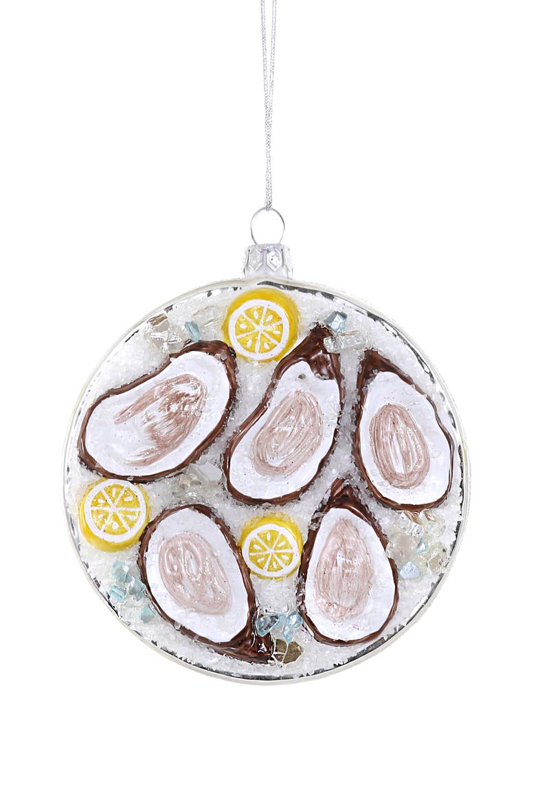 Plated Oysters on Ice Christmas Ornament, Main, color, WHITE MULTI