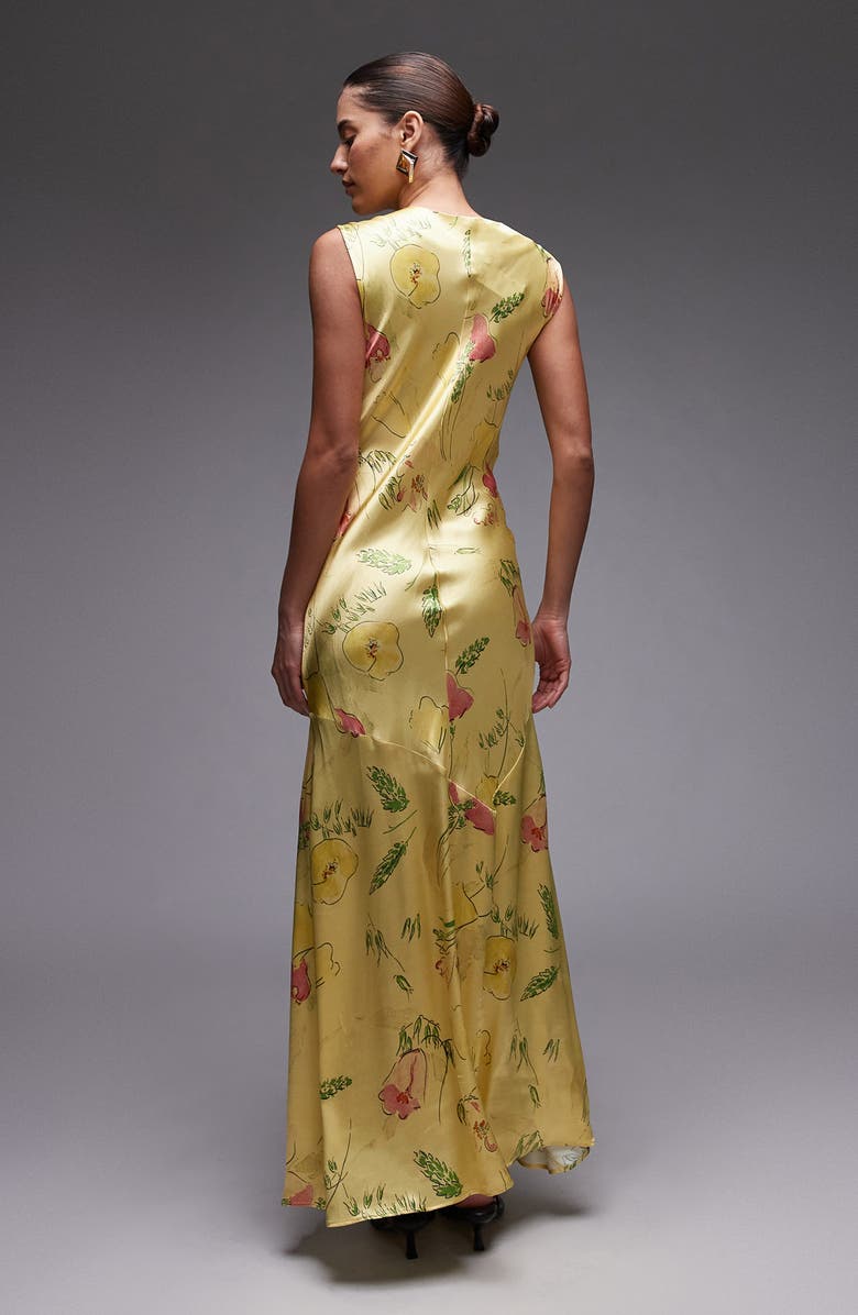 Topshop Drape Neck Sleeveless Maxi Dress, Alternate, color, 