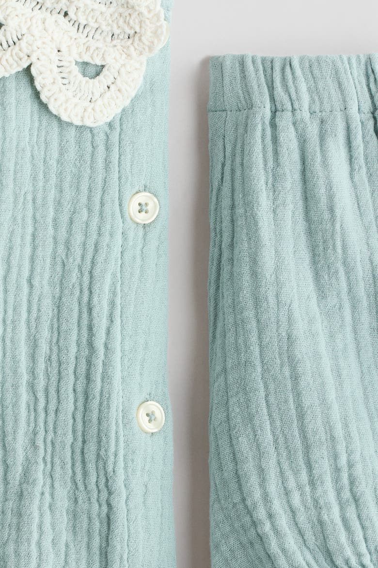 2-piece Cotton Muslin Set, Alternate, color, Light turquoise
