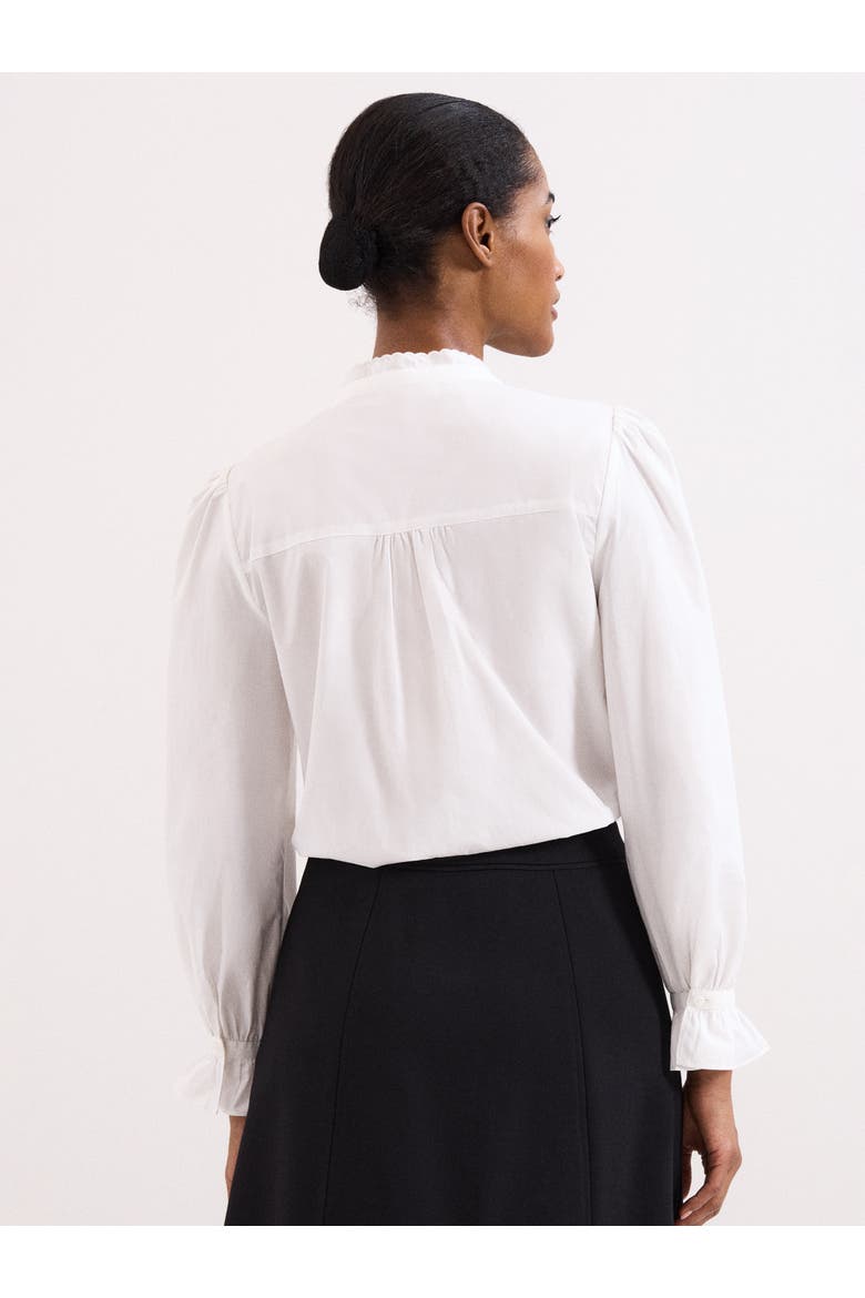 Laurie Pleated Embroidered Cotton Blouse, Alternate, color, Ivory