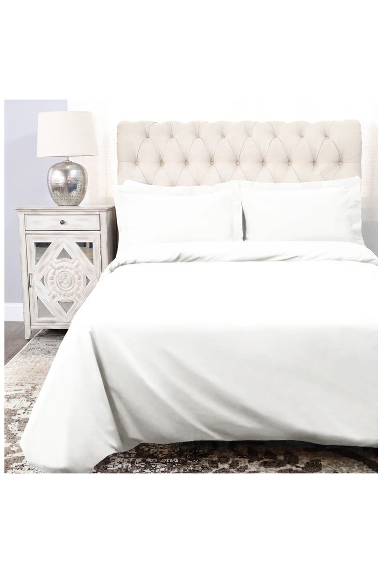 Solid 300 Thread Count Sateen Duvet Cover & Shams Set, Alternate, color, WHITE