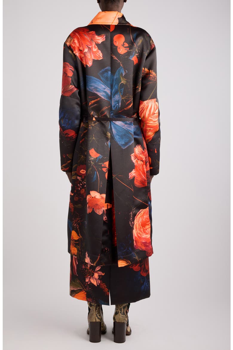 Rain Printed Coat, Alternate, color, NEON ORANGE