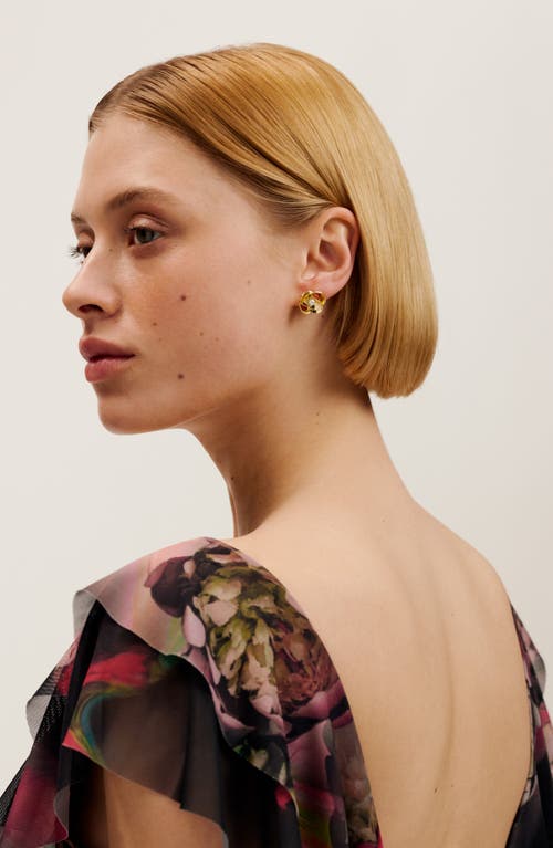 Ted Baker Flores Faux Pearl Stud Earrings In Gold Tone/pearl