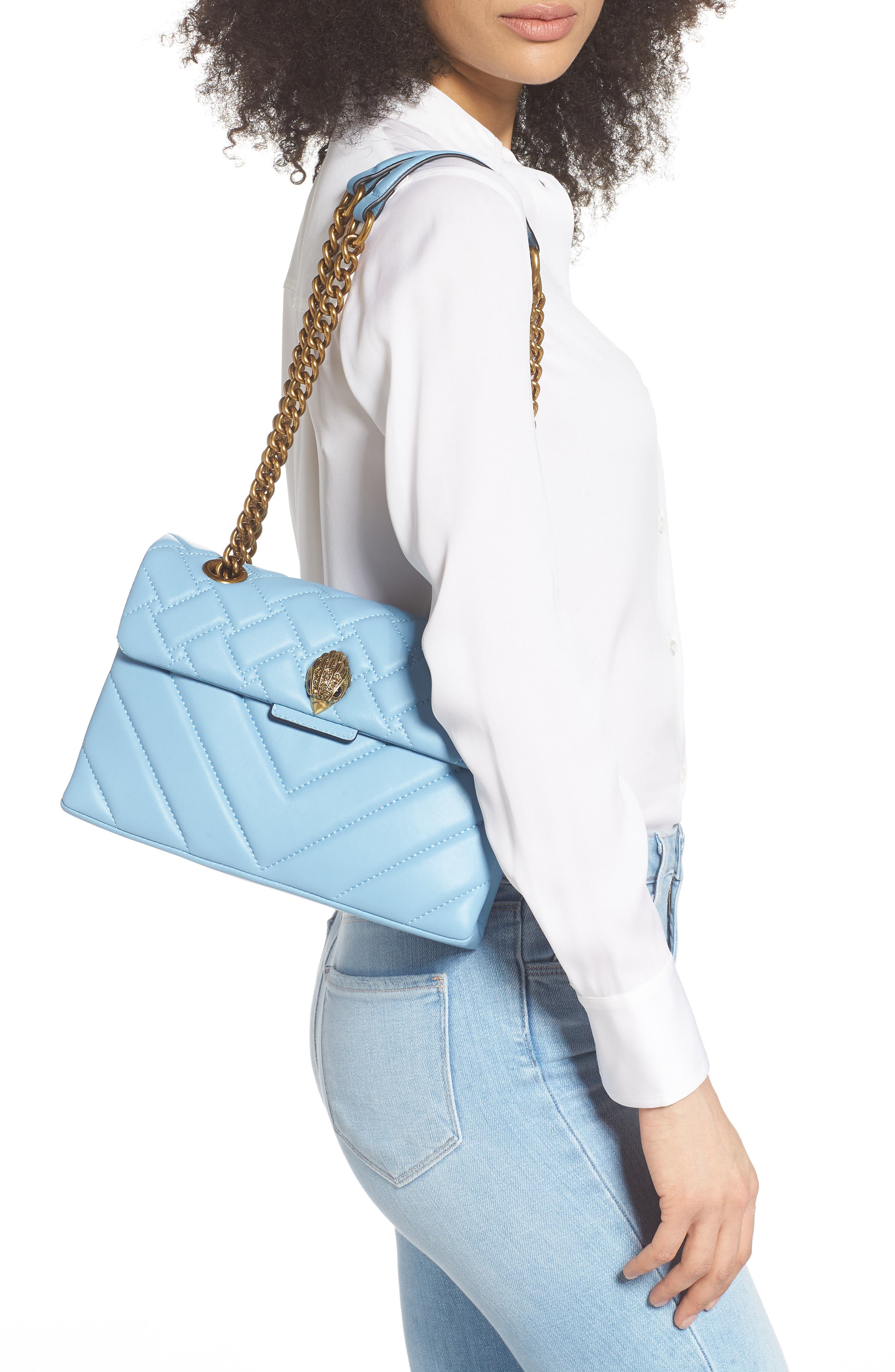 Kurt Geiger London Kensington Quilted Leather Shoulder Bag, Alternate, color, 