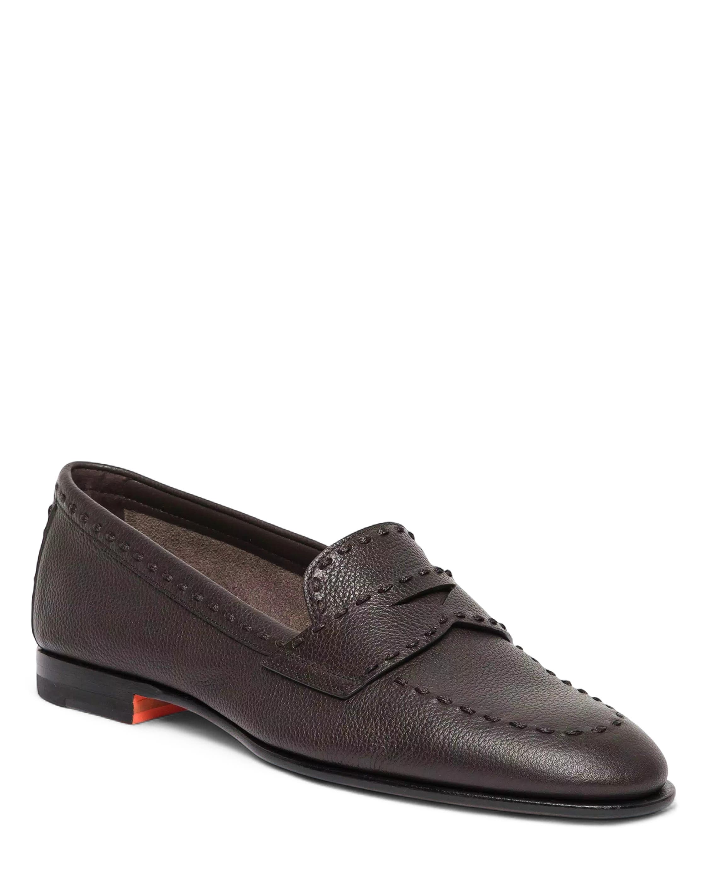 Women's Leather Penny Loafer, Alternate, color, Dark Brown