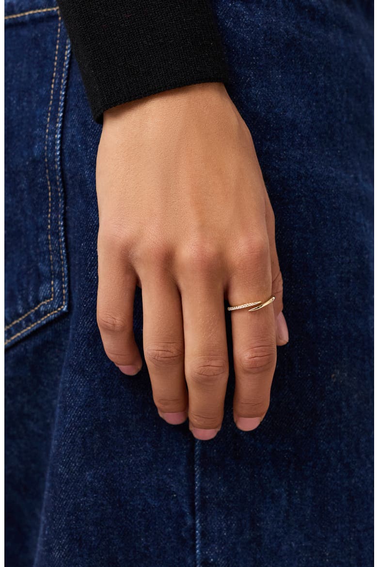 Gold Band Ring - Diamond Bypass Ring, Alternate, color, Gold