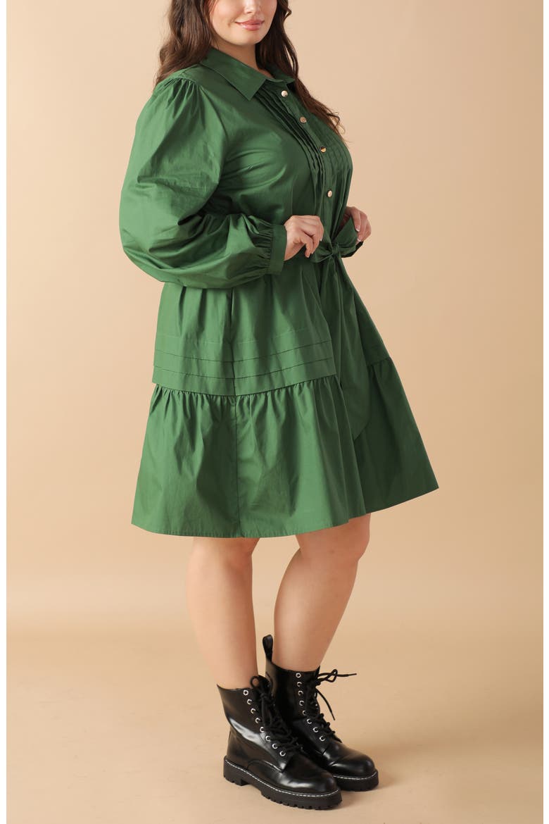 Long Sleeve Shirtdress, Alternate, color, GREEN