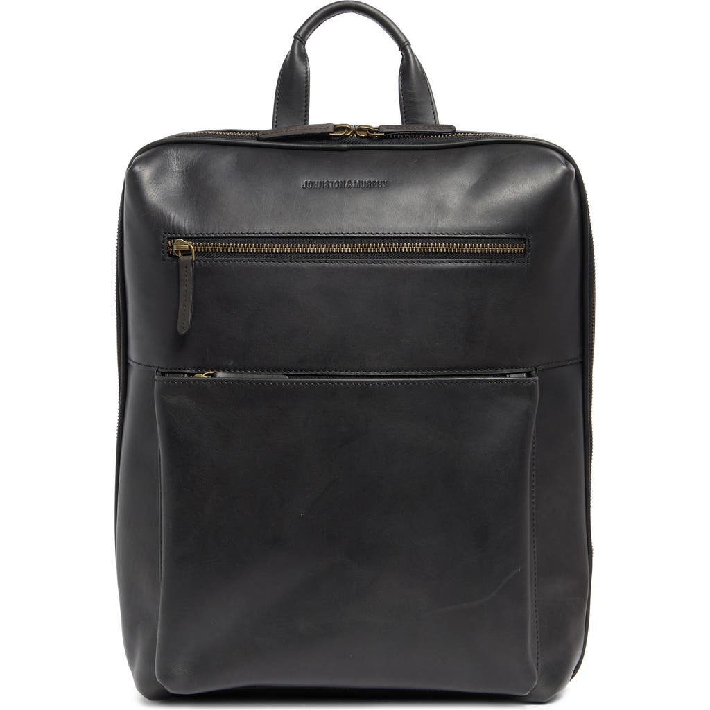 JOHNSTON & MURPHY JOHNSTON & MURPHY WAXY LEATHER SLIM COMMUTER BACKPACK