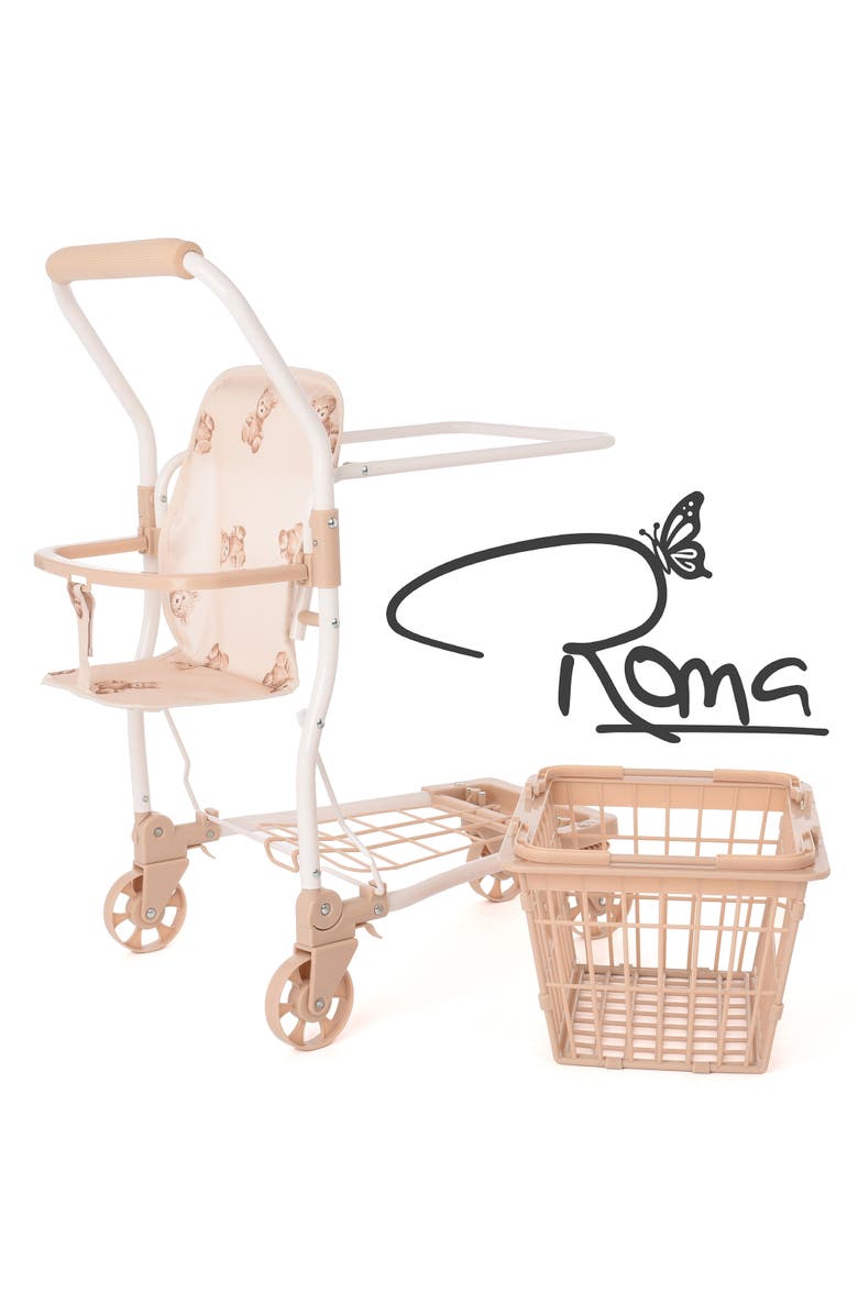 Roma Prams Teddy Shopping Trolley,  Push Cart, Roleplay Toy, Kids 3+, Alternate, color, Beige