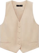 MANGO Stripe Suit Waistcoat