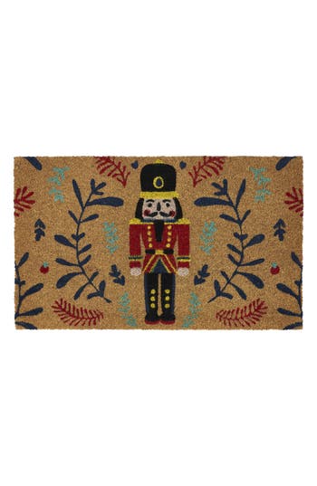 Vcny Home Nutcracker Holiday Coir Doormat In Transparent