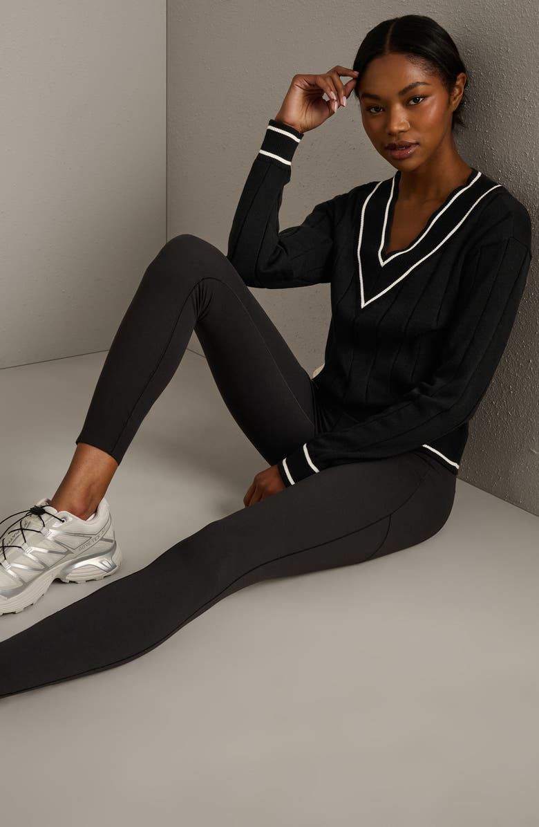 Rhone Varsity Rib Sweater, Alternate, color, Pure Black