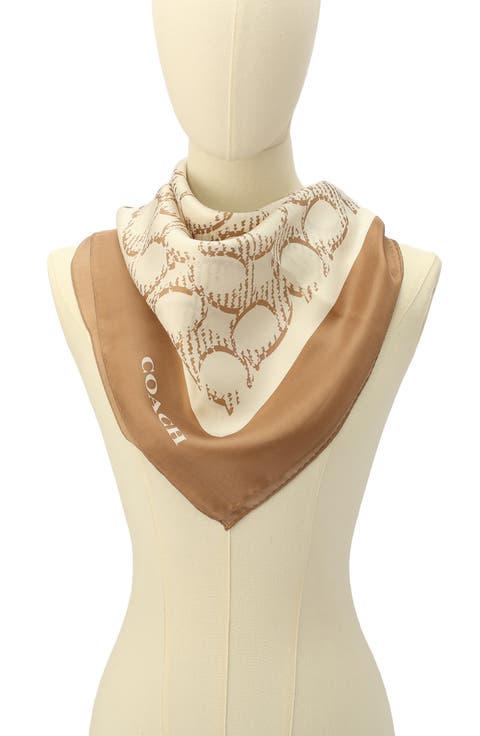 Offset Signature C Silk Square Scarf