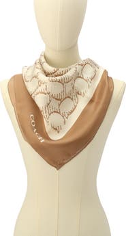 COACH Offset Signature C Silk Square Scarf