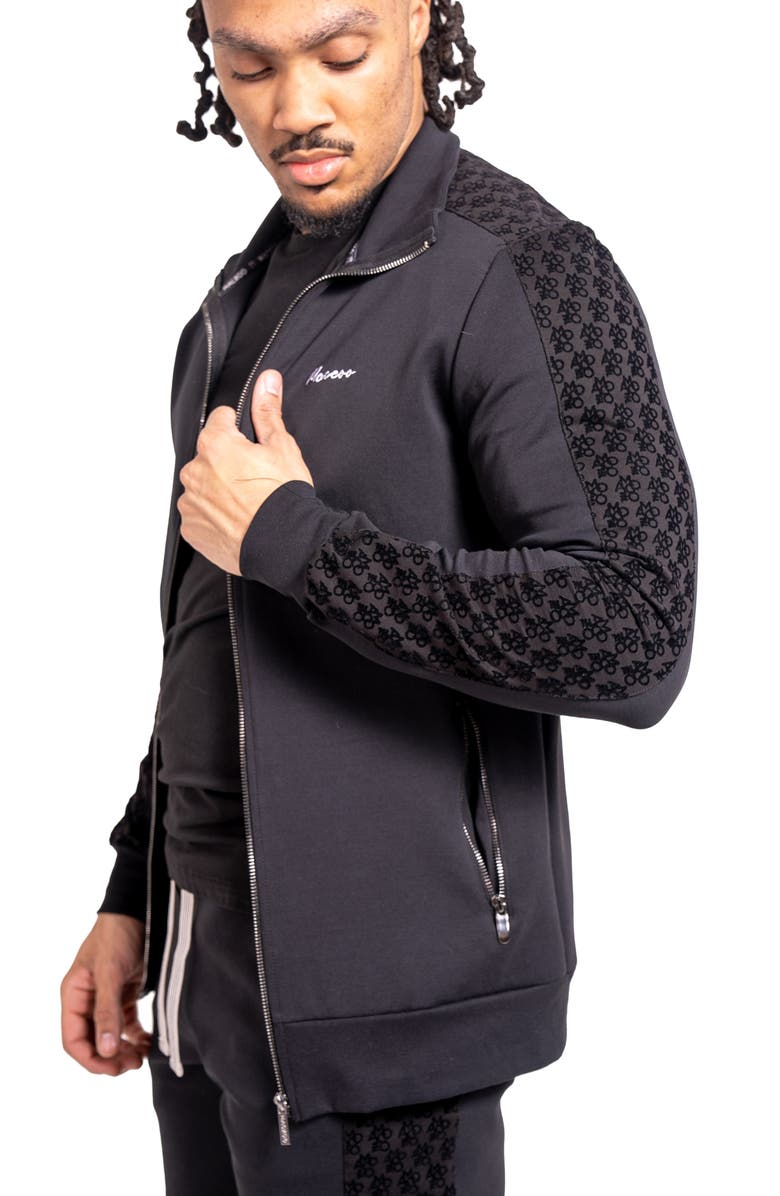 Maceoo Resistance69 Zip Front Sweater, Alternate, color, Black