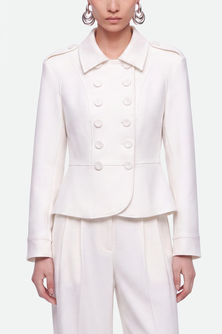 Double Breasted Epaulette Jacket, Main, color, White