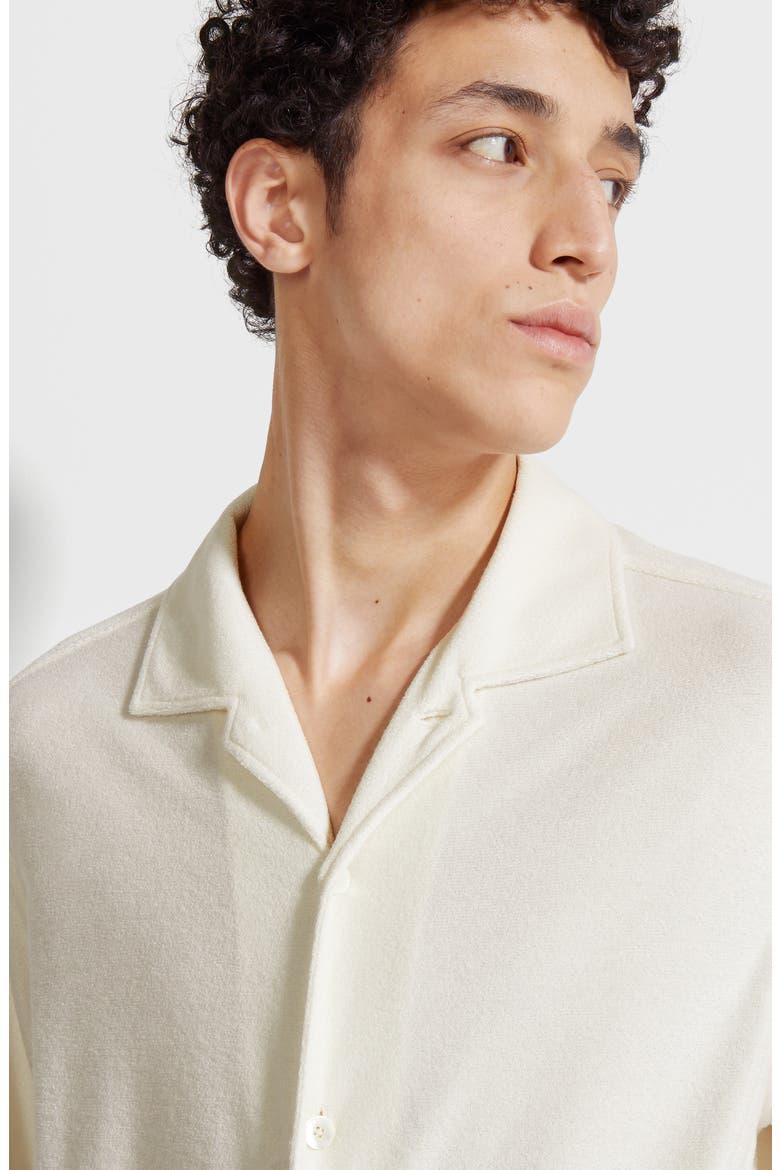 Sponge Cotton & Silk Knit Button-Up Shirt, Alternate, color, CALCARE